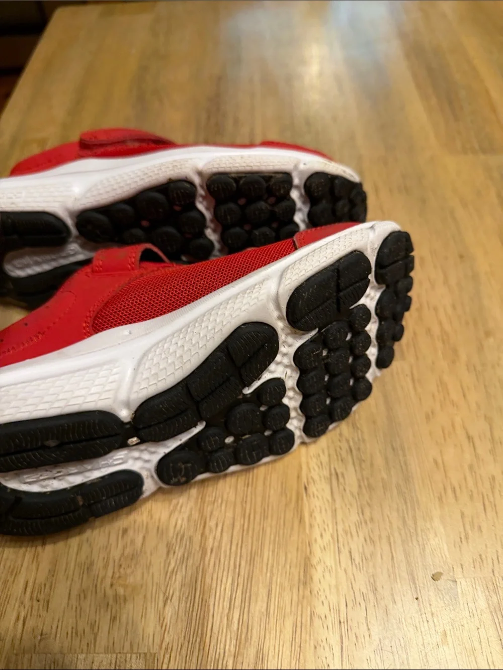 Under Armour Red and Black Kids Velcro Athletic Sneakers